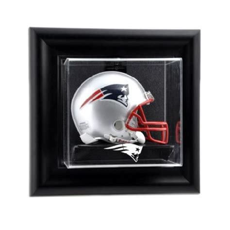 Black Framed Wall Mounted Mini Helmet Display Case with NFL Team Logo ...