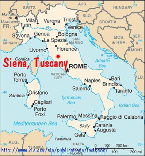 siena italy | Map of Italy showing Siena and ii) schematic map of the ...