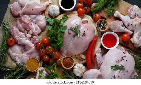 Different Types Fresh Chicken Meat Whole Stock Photo 2136184339 | Shutterstock