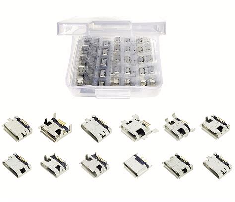 Buy Bytcew 12 Types Micro USB Sockets Kit Jack Plug Connector,USB-b ...