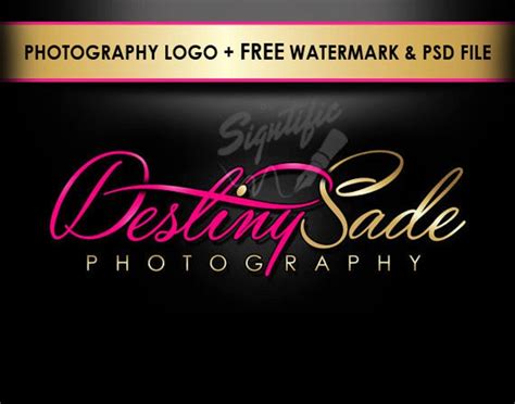 Custom Photography Logo Free Watermark and PSD Source File - Etsy