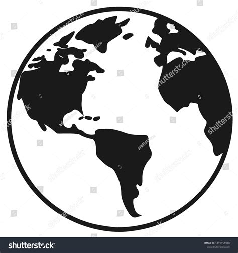 Globe World Map Vector Icon Round Stock Vector (Royalty Free ...