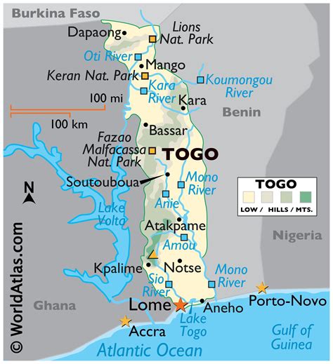 Togo Map / Geography of Togo / Map of Togo - Worldatlas.com