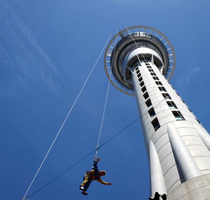 Auckland Sky Tower Bungee Jumping Stock Photo - Download Image Now ...