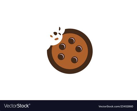 Cookies biscuits cracked chocolate logo ico Vector Image