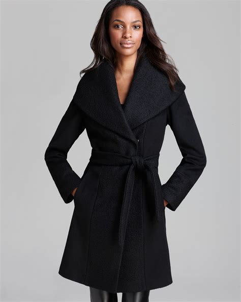 Lyst - Calvin Klein Coat - Lux Boiled Wool Wrap in Black