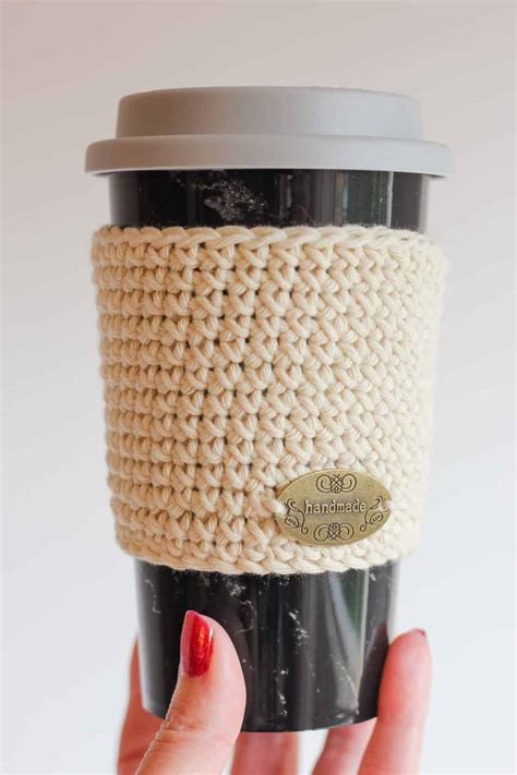 Crochet Coffee Cozy free beginner cup cozy crochet pattern