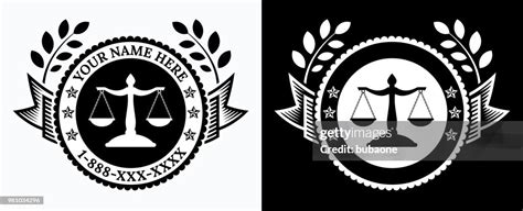 Law Office Logo Black And White Template High-Res Vector Graphic - Getty Images