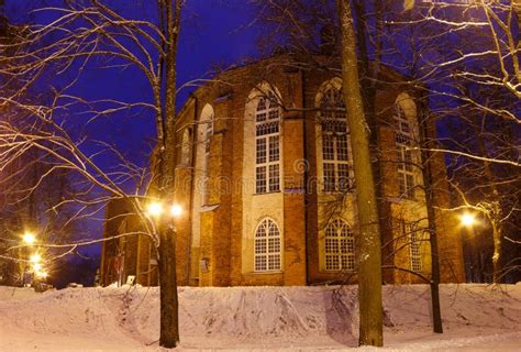 Tartu Cathedral the Restored Part on a Winter Snowy Evening Stock Photo ...