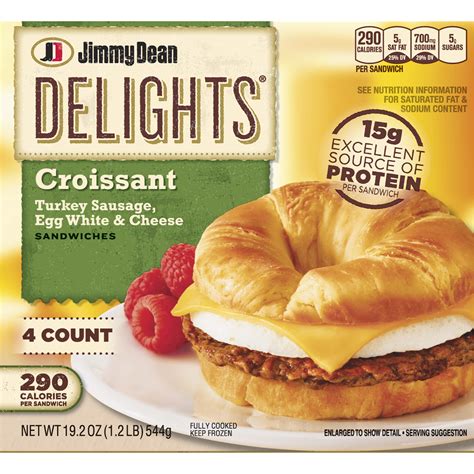 Jimmy Dean Delights 4 Count Turkey Sausage Egg White & Cheese Croissant ...