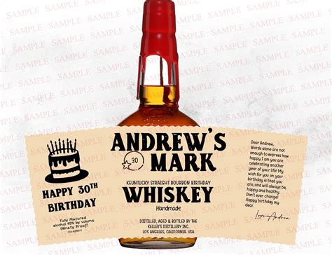 Personalized Maker's Mark Whiskey Bottle Label PDF | Etsy