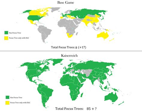 Focus Tree Comparison: Base Game Hoi4 with DLCs, and the Kaiserreich ...