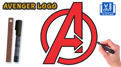 How To Draw The Avengers Logo | Drawing Logo Easy Step By Step - YouTube