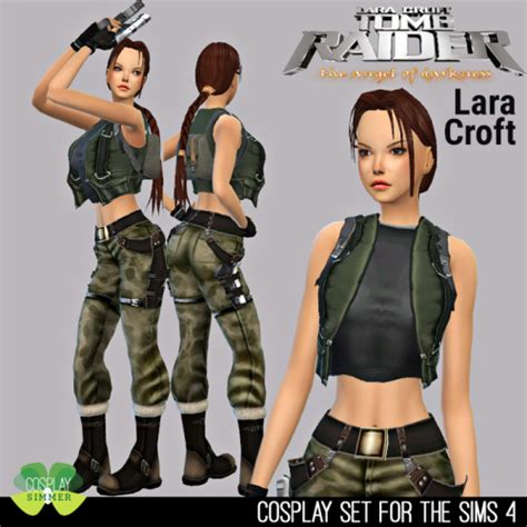 Tomb Raider Angel of Darkness Lara Croft Cosplay Set for The Sims 4 by Cosplay Simmer