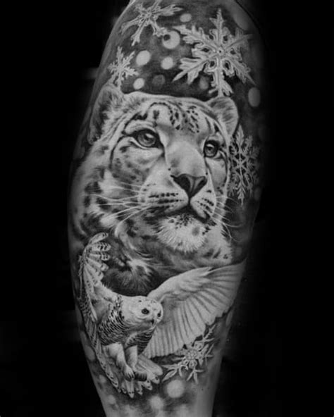 50 Snow Leopard Tattoo Designs For Men - Animal Ink Ideas