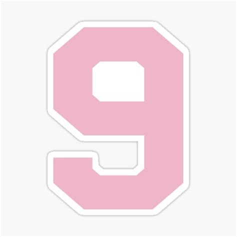 "Number 9, Pink nine, Sports number 9" Sticker for Sale by TheCultStuff | Redbubble