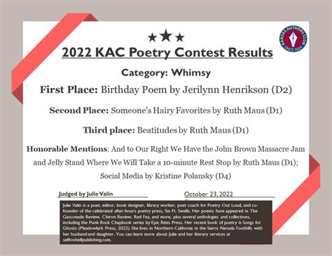 2021 Poetry Contest Winners - Kansas Authors Club