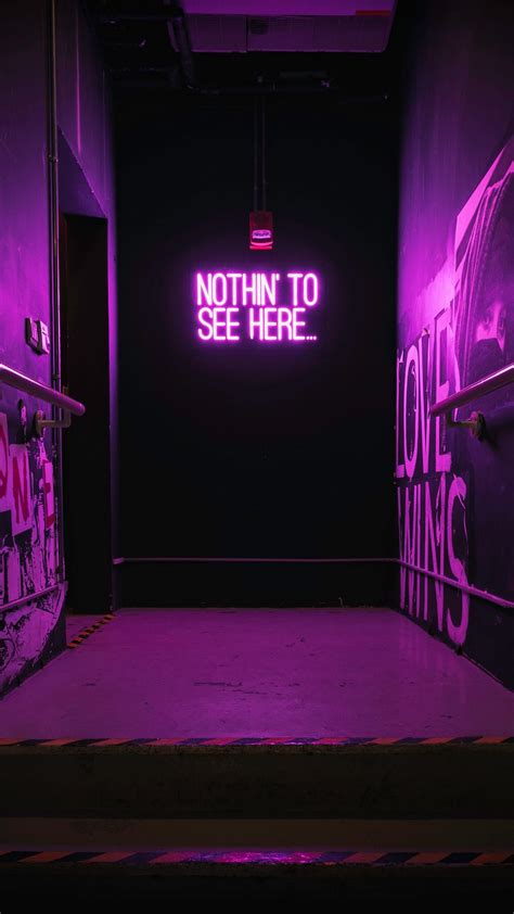 Download wallpaper 1080x1920 neon, inscription, wall, purple, backlight ...