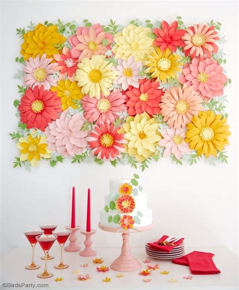 DIY Paper Flowers Backdrop - Party Ideas | Party Printables Blog