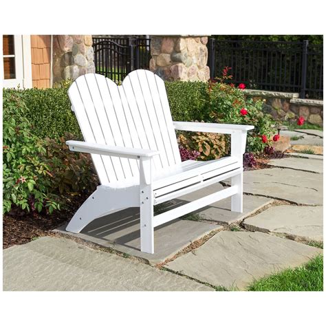 Polywood Portside Double Adirondack Bench White | Costco Australia