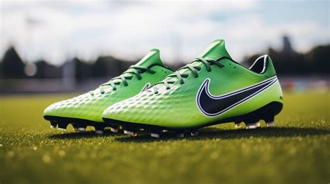 Premium Photo | A photo of Nike soccer cleats on a turf soccer field