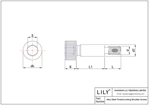 91264A160 | Alloy Steel Thread-LockingShoulder Screws | Lily Bearing