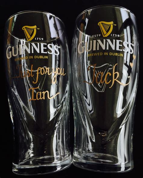 Guinness Glass Engraving Engraved Guinness Glass Beer glass | Etsy