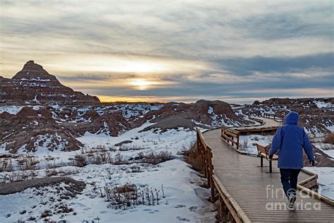 Badlands National Park In Winter Photograph by Jim West/science Photo Library - Fine Art America