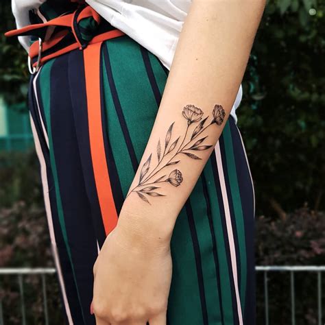 Simple Flower Forearm Tattoos