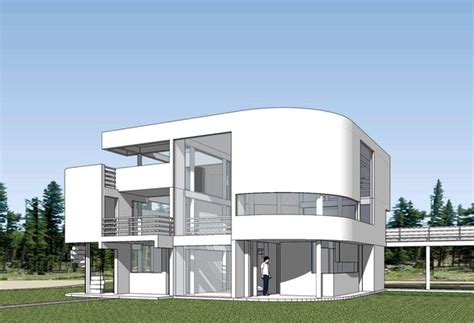 Sketchup 3D Architecture models- Saltzman House(Richard Meier) – CAD Design | Free CAD Blocks ...