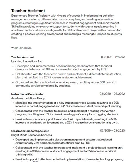 8+ Teacher Assistant Resume Examples [with Guidance]