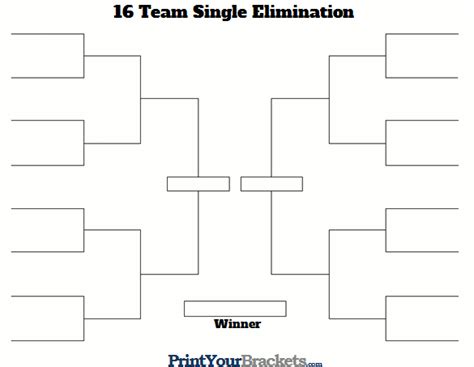 16 Team Bracket Printable - Printable Templates