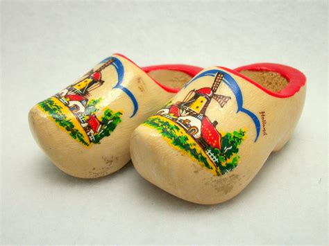 Vintage Mini DUTCH Clogs Wooden Shoe Souvenirs