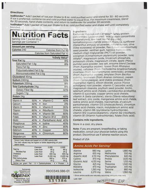 Isagenix Protein Shake Nutritional Information – Blog Dandk