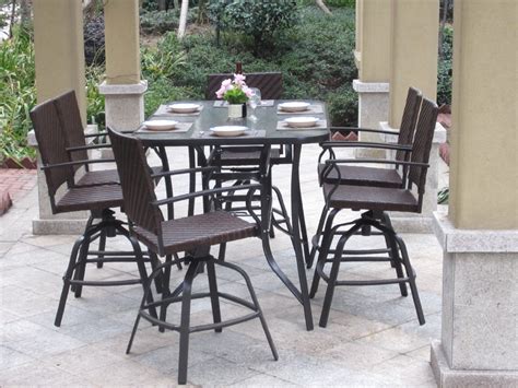 Pebble Lane Living 7-Piece Handwoven Outdoor Wicker Patio Bar Dining Set Review | Best Patio ...