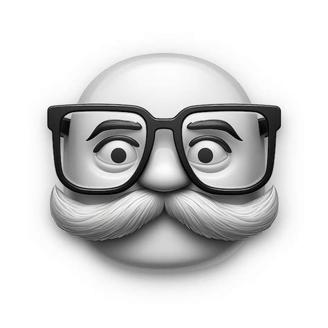 Premium AI Image | an emoji of a man with glasses and a mustache