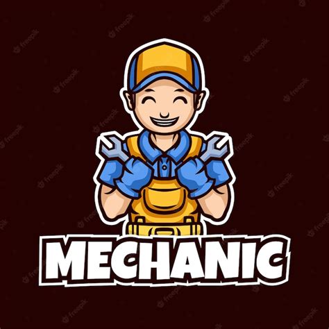 Premium Vector | Mechanic Cartoon Mascot Logo Illustration