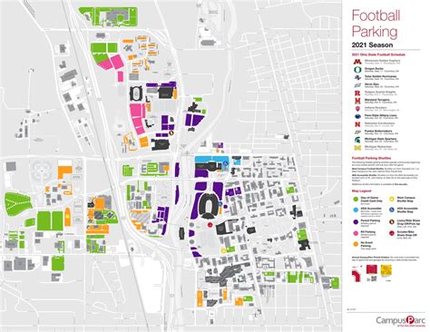 Parking for Ohio State football: Map for the Penn State game