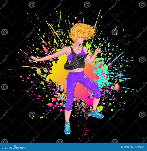 Blonde Dancing Zumba Royalty Free Stock Photography - Image: 36064237