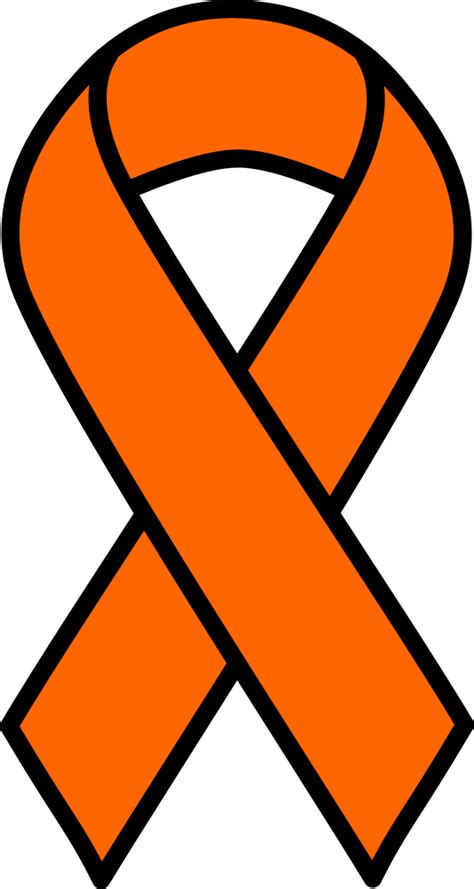 OnlineLabels Clip Art - Orange Kidney Cancer And Leukemia Ribbon