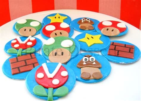 Edible Super Mario Bros Cupcake Toppers Iconic Nintendo | Etsy