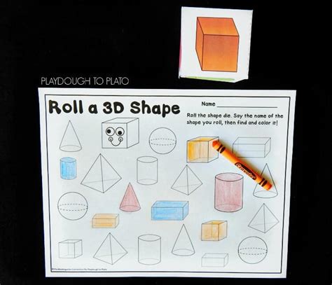 Roll and Color 3D Shapes - Playdough To Plato