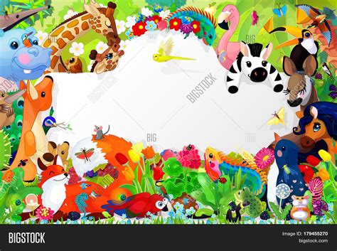 Cartoon Animals Book Cover Template Image & Photo | Bigstock