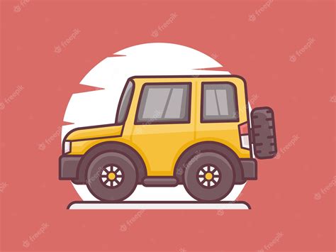 Premium Vector | Car vector illustration with outline style