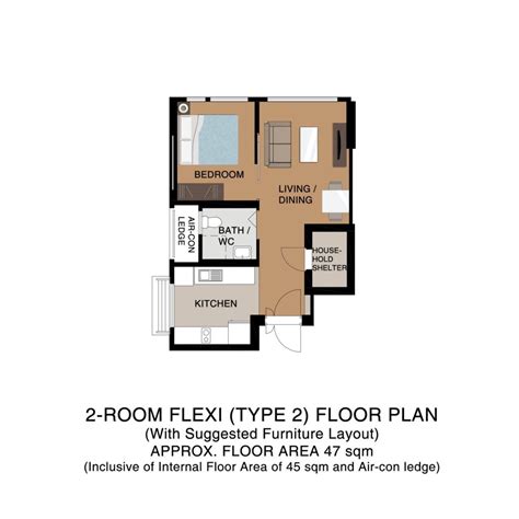 2 Room Flexi Floor Plan - floorplans.click