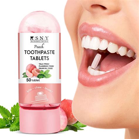 YFGEFTR Clearance Peach Toothpaste Tablets Alternatives To Traditional Toothpaste 50tablets ...