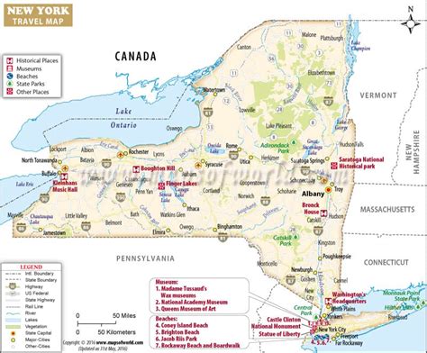 Places to Visit in New York | Map of New York Travel Attractions