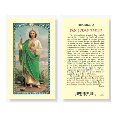 Oración a San Judas Prayer Card (Spanish) - St. Paul's Catholic Books ...