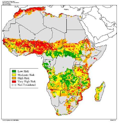 Map of Africa Showing Desertification