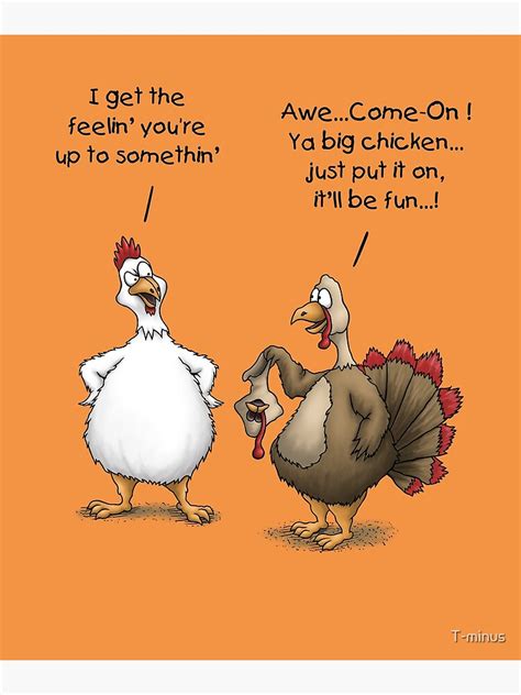 "Funny Thanksgiving Big Chicken It’ll Be Fun Turkey Cartoon" Poster for ...